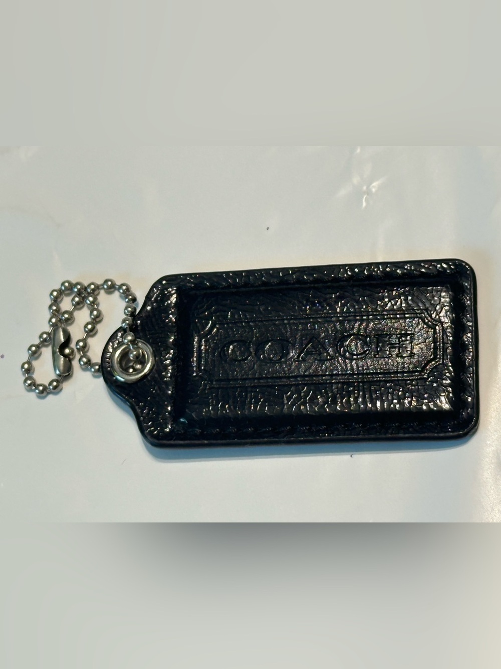 COACH Black Leather Hangtag